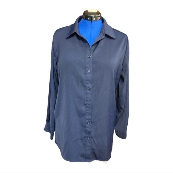 Susan Graver blue women’s top,Small - Picture 1 of 12